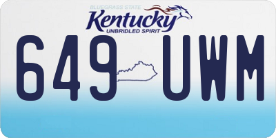 KY license plate 649UWM