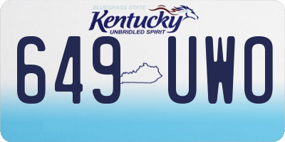 KY license plate 649UWO