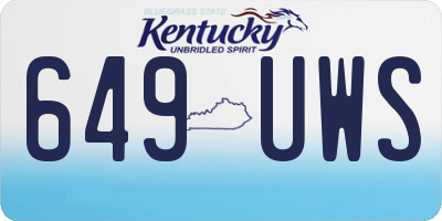 KY license plate 649UWS