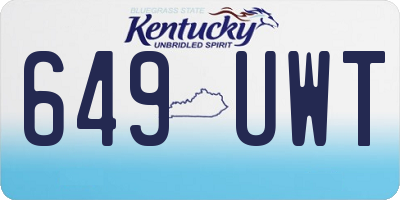 KY license plate 649UWT