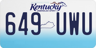 KY license plate 649UWU