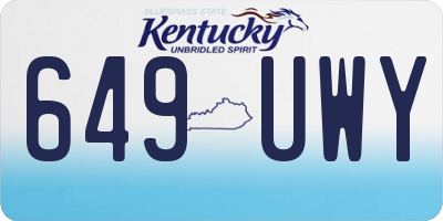 KY license plate 649UWY