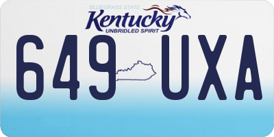 KY license plate 649UXA