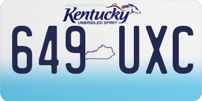 KY license plate 649UXC