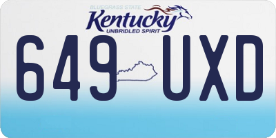 KY license plate 649UXD