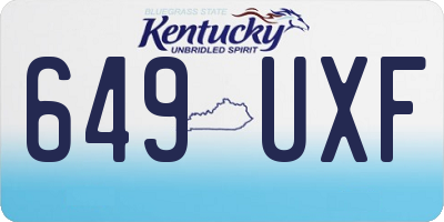 KY license plate 649UXF