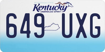 KY license plate 649UXG