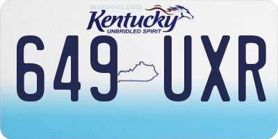 KY license plate 649UXR