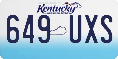 KY license plate 649UXS