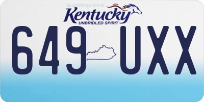 KY license plate 649UXX