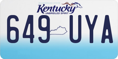 KY license plate 649UYA