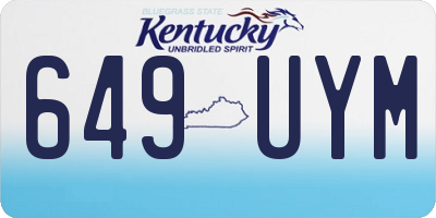 KY license plate 649UYM