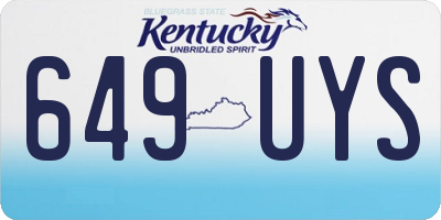 KY license plate 649UYS