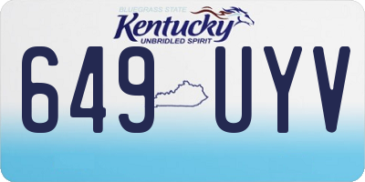 KY license plate 649UYV