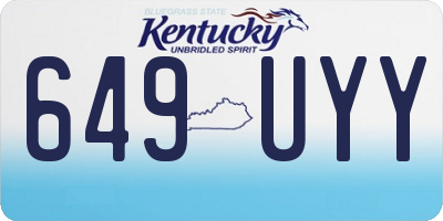 KY license plate 649UYY