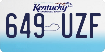 KY license plate 649UZF