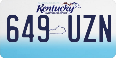 KY license plate 649UZN