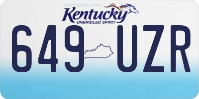 KY license plate 649UZR