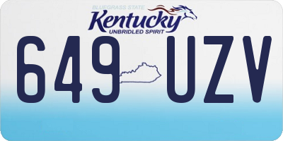 KY license plate 649UZV