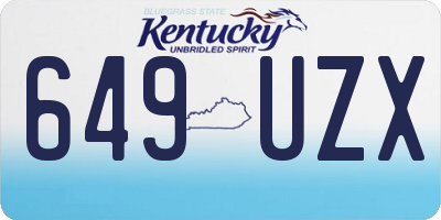 KY license plate 649UZX