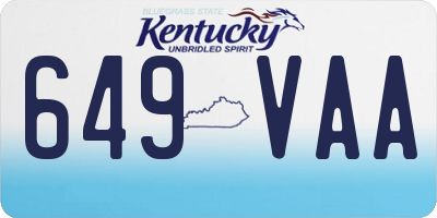 KY license plate 649VAA