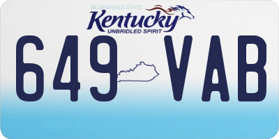 KY license plate 649VAB