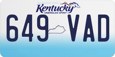 KY license plate 649VAD