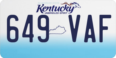 KY license plate 649VAF
