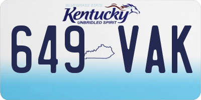 KY license plate 649VAK