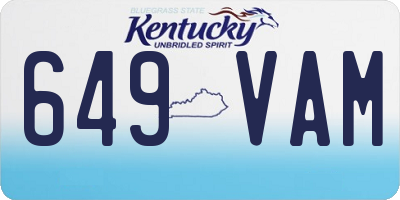KY license plate 649VAM