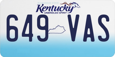 KY license plate 649VAS