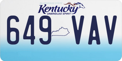 KY license plate 649VAV
