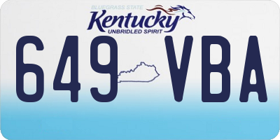 KY license plate 649VBA