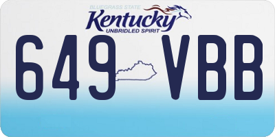 KY license plate 649VBB