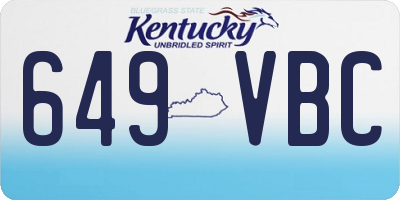KY license plate 649VBC