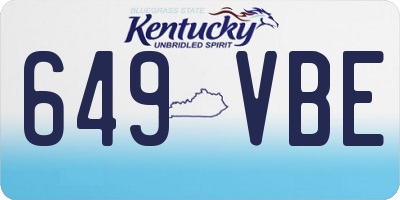 KY license plate 649VBE