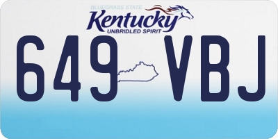 KY license plate 649VBJ