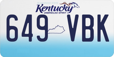 KY license plate 649VBK