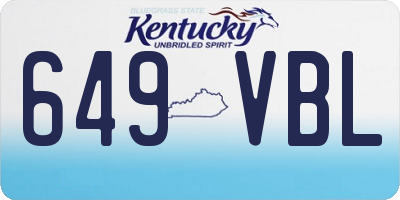 KY license plate 649VBL