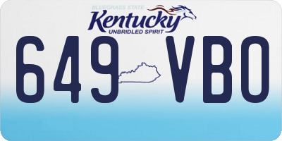 KY license plate 649VBO