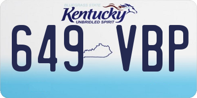 KY license plate 649VBP
