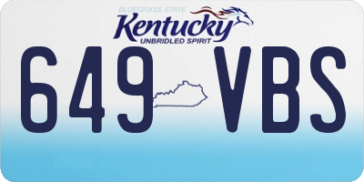 KY license plate 649VBS
