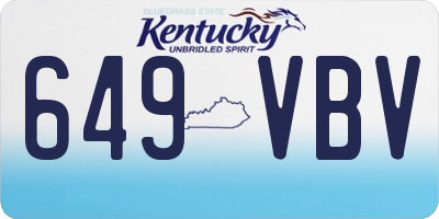 KY license plate 649VBV