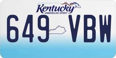 KY license plate 649VBW