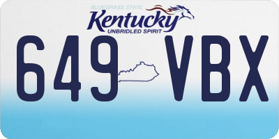 KY license plate 649VBX