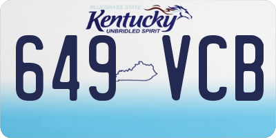 KY license plate 649VCB