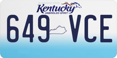KY license plate 649VCE
