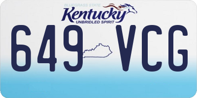 KY license plate 649VCG