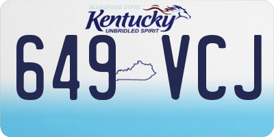 KY license plate 649VCJ