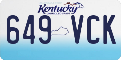 KY license plate 649VCK